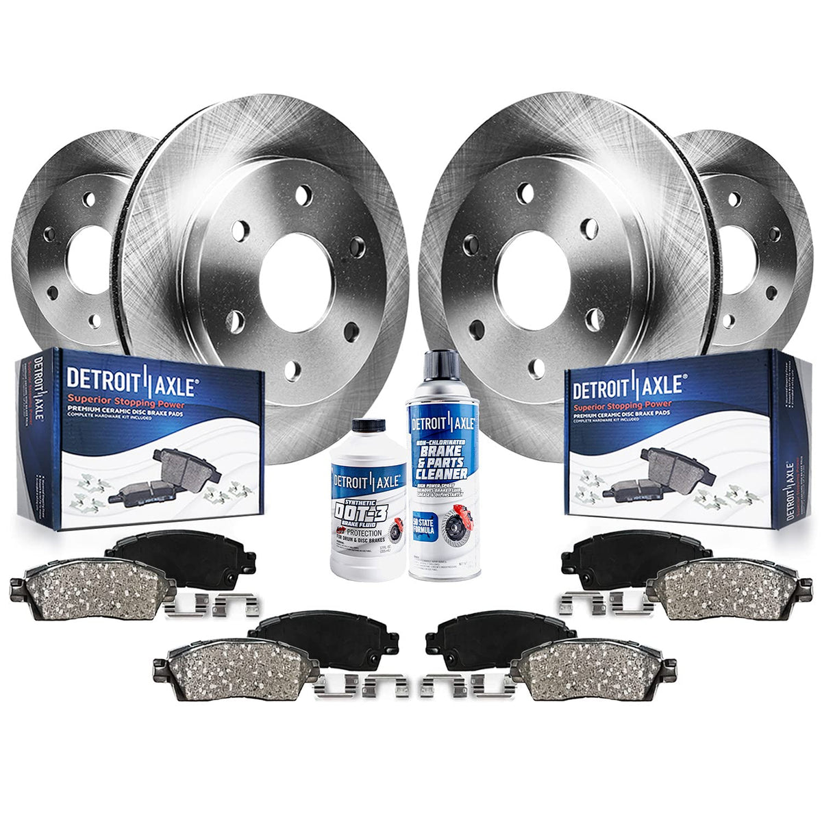 Detroit Axle - Brake Kit for 2005-2019 Nissan Frontier 2009-2012 Suzuki Equator, Brake Rotors Ceramic Brakes Pads Front and Rear